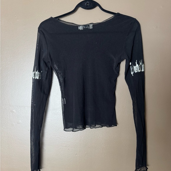 Y2K Goth Sheer Long Sleeve, Cotton - Picture 3 of 5